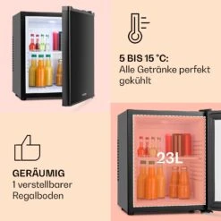 Happy Hour Minibar 5-15°C EEK G Lautlos 23dB LED-Licht -Küche Zu Hause 10005399 DE 0004 usp