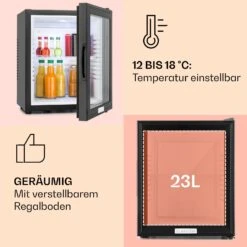 MKS-12 Minibar 24 Liter Klasse E Schwarz Glas 0dB 10 MKS-12 Minibar 24 Liter Klasse E Schwarz Glas 0dB -Küche Zu Hause 10005439 de 0004 usp