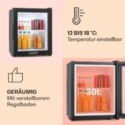 MKS-13 Minibar Mini-Kühlschrank 3 Temperaturen 30L 23 DB Glastür 10 MKS-13 Minibar Mini-Kühlschrank 3 Temperaturen 30L 23 DB Glastür -Küche Zu Hause 10005440 de 0004 usp