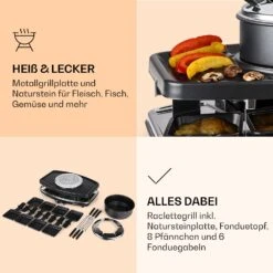 Entrecote 2-in-1 Raclettegrill & Fondue Naturstein 1100W 8 Personen -Küche Zu Hause 10022268 de 0005 logo