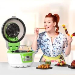 VitAir Turbo Heißluftfritteuse Grün-weiß 1400W Grillen Backen 9l -Küche Zu Hause 10028288 yy 0003 titel enie klarstein vitair heissluft frieteuse