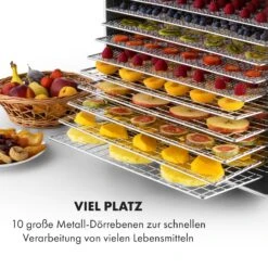 Fruit Jerky Steel 10 Dörrautomat 10 Etagen 1000 W Fläche: 1,5 M² Timer -Küche Zu Hause 10028437 de 0004 logo