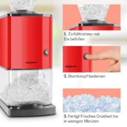 Icebreaker Ice Crusher 15kg/h 3,5 Liter Eisbehälter Edelstahl Rot -Küche Zu Hause 10028938 de 0004 usp