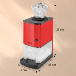 Icebreaker Ice Crusher 15kg/h 3,5 Liter Eisbehälter Edelstahl Rot -Küche Zu Hause 10028938 yy 0011 dimensions