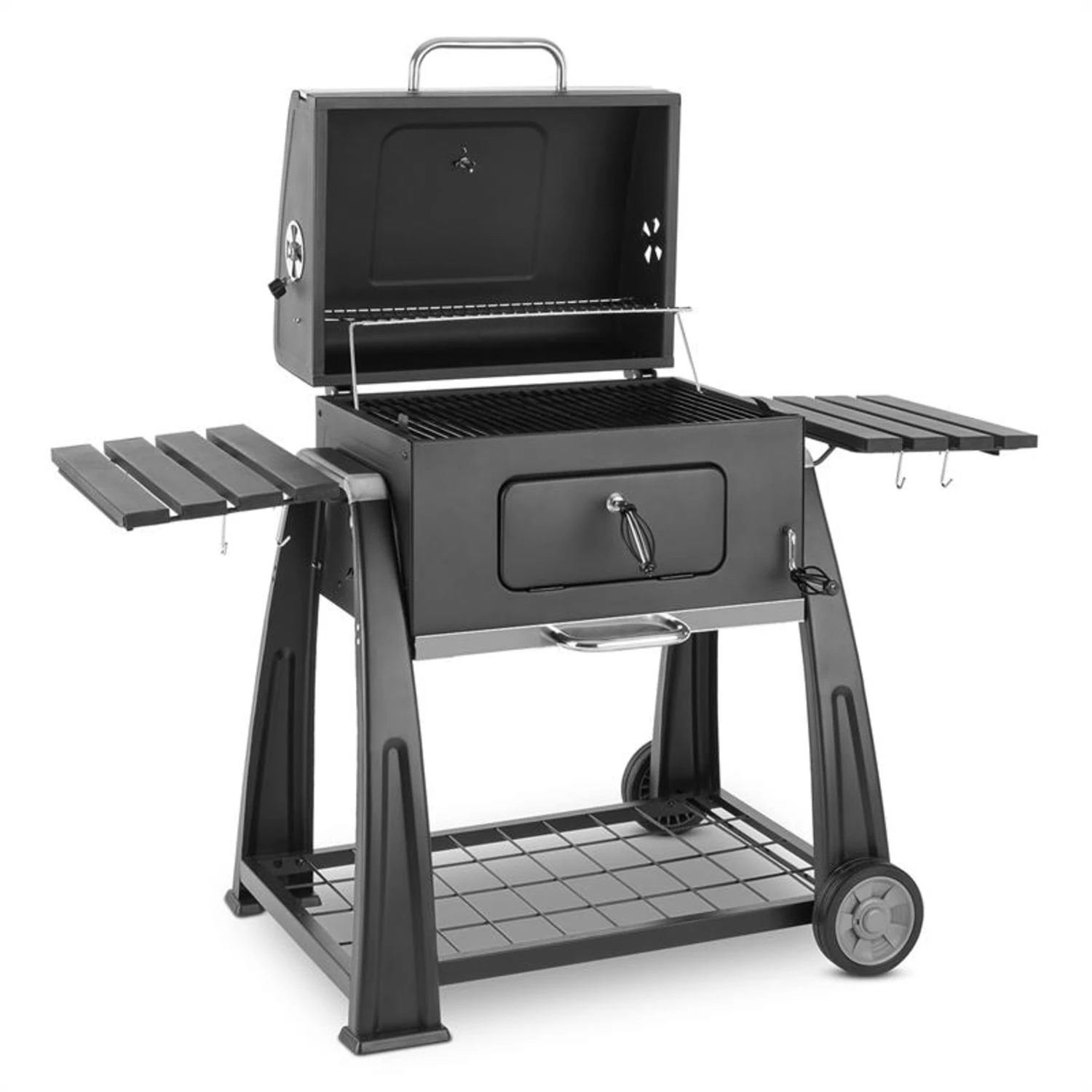Bigfoot Holzkohlegrill Smoker BBQ-Grill 55 X 40 Cm Stahl Schwarz 1 Bigfoot Holzkohlegrill Smoker BBQ-Grill 55 X 40 Cm Stahl Schwarz