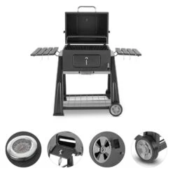 Bigfoot Holzkohlegrill Smoker BBQ-Grill 55 X 40 Cm Stahl Schwarz 11 Bigfoot Holzkohlegrill Smoker BBQ-Grill 55 X 40 Cm Stahl Schwarz -Küche Zu Hause 10029763 yy 0004 detail Klarstein Bigfoot BBQ Grill Smoker