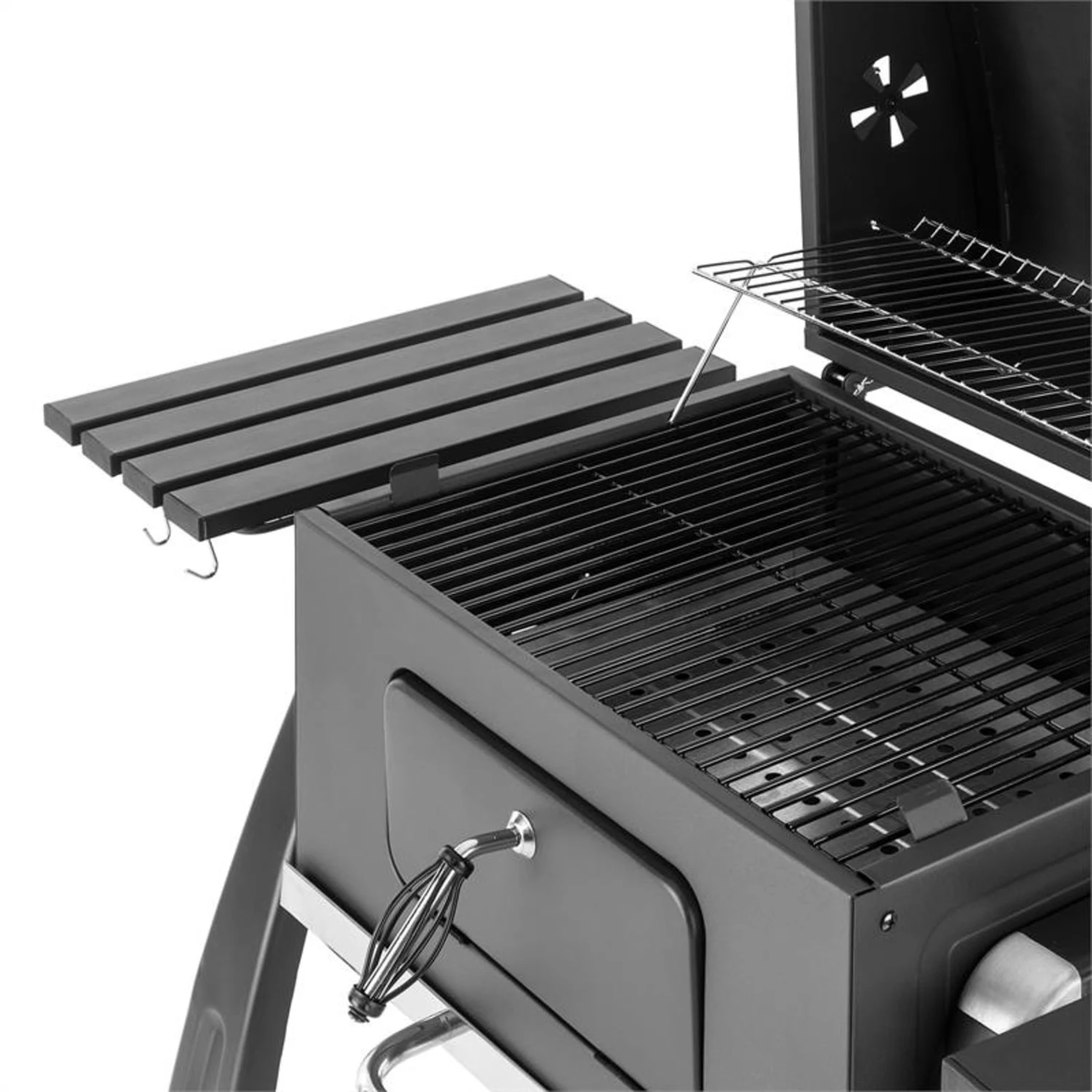 Bigfoot Holzkohlegrill Smoker BBQ-Grill 55 X 40 Cm Stahl Schwarz 7 Bigfoot Holzkohlegrill Smoker BBQ-Grill 55 X 40 Cm Stahl Schwarz – Bild 7