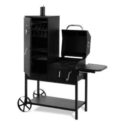 Fleischbrocken Holzkohlegrill Smoker Räucherofen BBQ-Grill Schwarz -Küche Zu Hause 10030554 yy 0007 front Professional charcoal grill and smoker