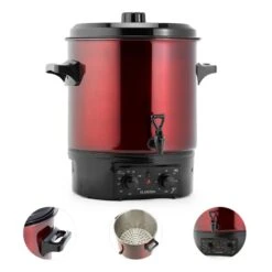 Biggie Einkochautomat Edelstahl 27 Liter 2000W Timer Rot -Küche Zu Hause 10030585 yy 0003 detail Klarstein Biggie Einkochautomat 27 Liter rot