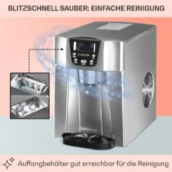 Ice Volcano 2G Eismaschine LED 12kg Je 24h 2l 6-12min Silber -Küche Zu Hause 10030848 DE 0005 usp