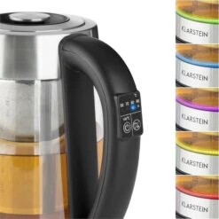 Ostfriese Wasserkocher 2-in-1 Teekocher 1,7L 2200W LED Edelstahl Glas -Küche Zu Hause 10031479 yy 0004 detail Klarstein Ostfriese Wasserkocher Edelstahl Glas