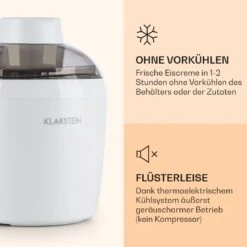 Schneeflöckchen Eiscremebereiter Thermoelektrisch 700ml Leise Weiß -Küche Zu Hause 10031663 de 0003 logo