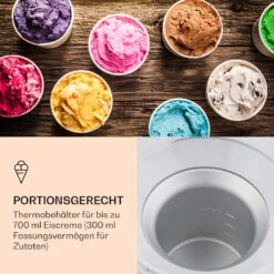 Schneeflöckchen Eiscremebereiter Thermoelektrisch 700ml Leise Weiß -Küche Zu Hause 10031663 de 0005 logo