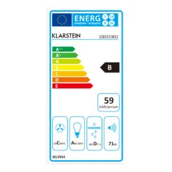 Balzac 60 Dunstabzugshaube 60 Cm 210W 610m³/h LED Touch Edelstahl Glas -Küche Zu Hause 10031902 energy label