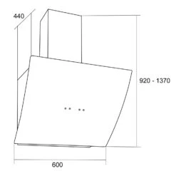 Annabelle 60 Dunstabzugshaube Glas 595 M³/h Touch-Armatur Schwarz 16 Annabelle 60 Dunstabzugshaube Glas 595 M³/h Touch-Armatur Schwarz -Küche Zu Hause 10031905 yy 0008 dimensions