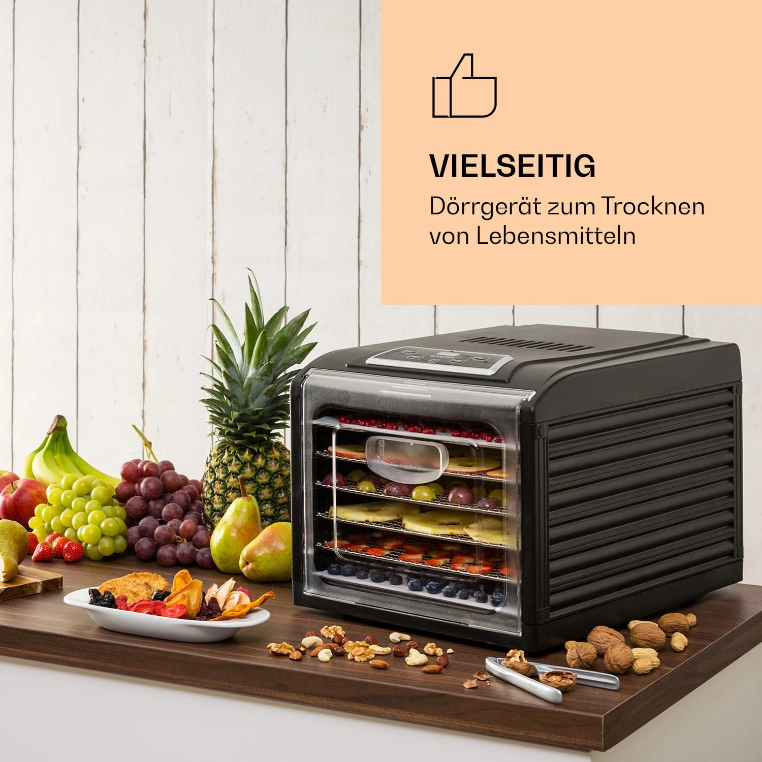 Fruit Jerky Plus 6 Dörrautomat Timer 6 Ablage 420-500 W 35-70 °C Display 2 Fruit Jerky Plus 6 Dörrautomat Timer 6 Ablage 420-500 W 35-70 °C Display – Bild 2