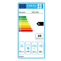 Montblanc 60 Dunstabzugshaube 610m³/h 165W 2x1,5W LED Reling -Küche Zu Hause 10031994 energy label