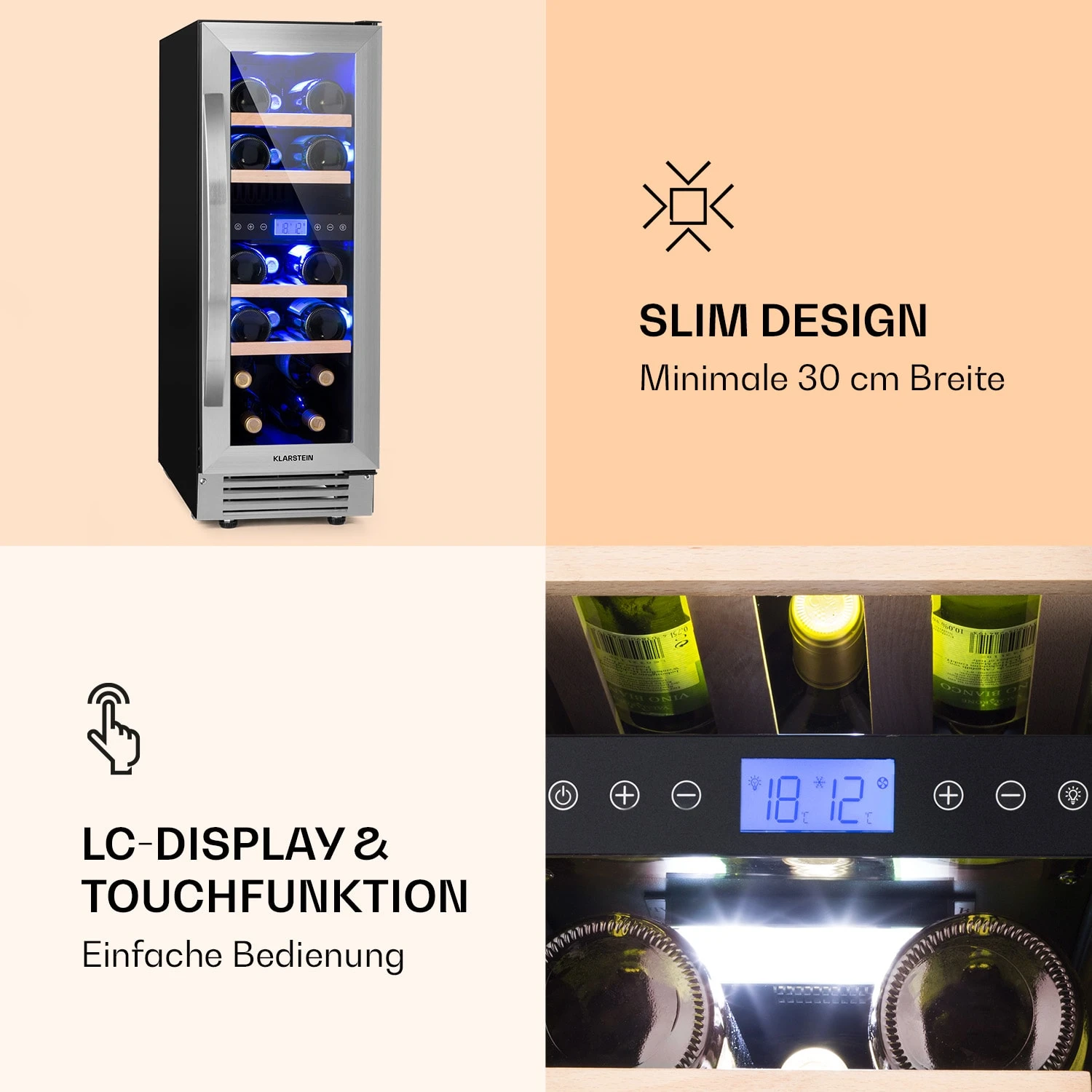 Vinovilla 17 Built-In Duo Weinkühlschrank 2 Zonen 53l 17 Fl. Glastür 5 Vinovilla 17 Built-In Duo Weinkühlschrank 2 Zonen 53l 17 Fl. Glastür – Bild 5