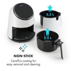 AirVital Heißluftfritteuse 1300W 2,5l CeraPlus-Antihaft Touch Weiß 14 AirVital Heißluftfritteuse 1300W 2,5l CeraPlus-Antihaft Touch Weiß -Küche Zu Hause 10032331 yy 0006 logo Klarstein AirVital Heissluftfritteuse 1300W weiss