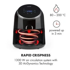 AirVital Heißluftfritteuse 1300W 2,5l CeraPlus-Antihaft Touch Schwarz -Küche Zu Hause 10032332 yy 0004 logo Klarstein AirVital Heissluftfritteuse 1300W schwarz reedit