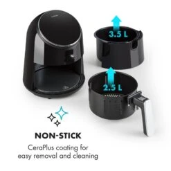 AirVital Heißluftfritteuse 1300W 2,5l CeraPlus-Antihaft Touch Schwarz -Küche Zu Hause 10032332 yy 0006 logo Klarstein AirVital Heissluftfritteuse 1300W schwarz