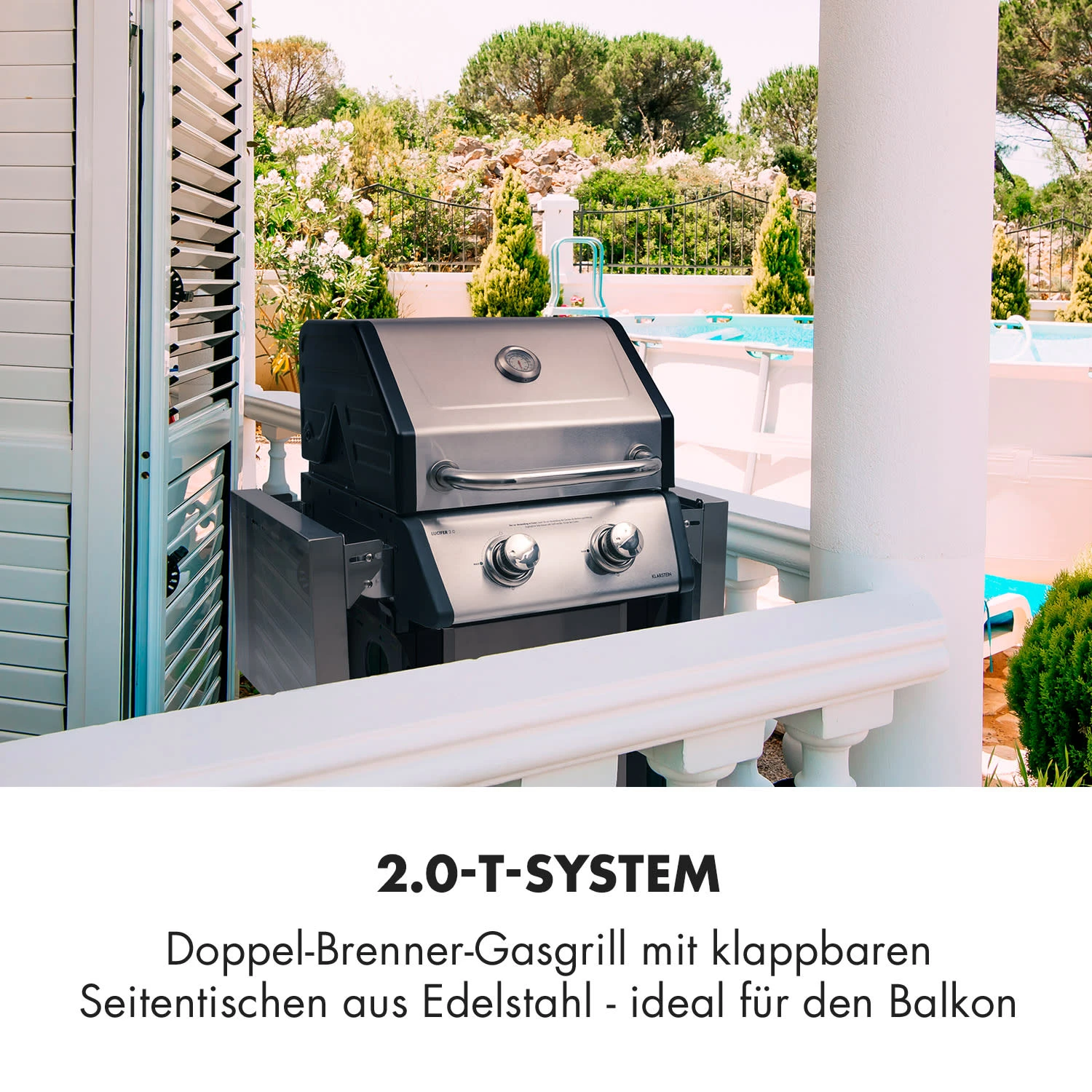 Lucifer 2.0-T Gasgrill 2 X 3,5 KW Brenner 45x44cm Grill Edelstahl 2 Lucifer 2.0-T Gasgrill 2 X 3,5 KW Brenner 45x44cm Grill Edelstahl – Bild 2