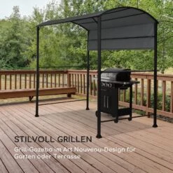 Steakhouse Grilldach 220x215x140cm PE 180 G/m² Flammhemmend Stahl Grau -Küche Zu Hause 10032523 de 0005 logo