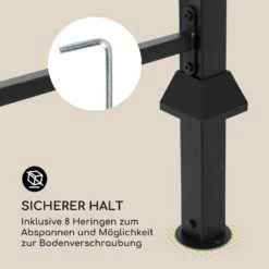 Steakhouse Grilldach 220x215x140cm PE 180 G/m² Flammhemmend Stahl Grau -Küche Zu Hause 10032523 de 0008 logo