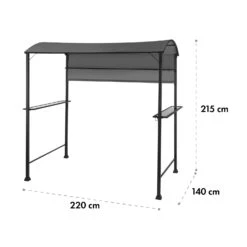 Steakhouse Grilldach 220x215x140cm PE 180 G/m² Flammhemmend Stahl Grau -Küche Zu Hause 10032523 yy 0011 logo