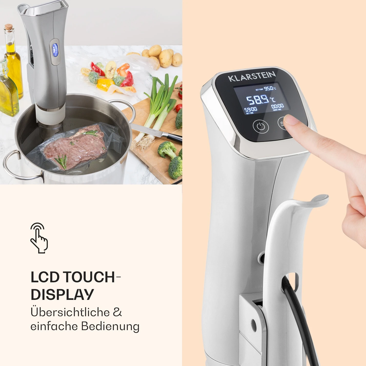 Quickstick Sous Vide Garer Thermostat: 50-95 °C Für 20 L Edelstahl 4 Quickstick Sous Vide Garer Thermostat: 50-95 °C Für 20 L Edelstahl – Bild 4