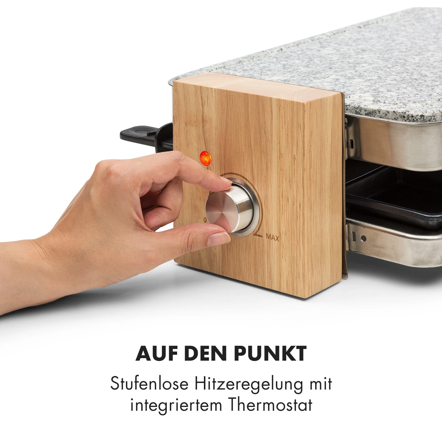 Prime-Rib Raclettegrill 8 Pers. 1500 W Natursteinplatte Edelstahl Holz 5 Prime-Rib Raclettegrill 8 Pers. 1500 W Natursteinplatte Edelstahl Holz – Bild 5