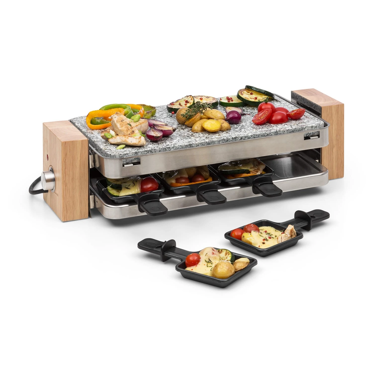 Prime-Rib Raclettegrill 8 Pers. 1500 W Natursteinplatte Edelstahl Holz 1 Prime-Rib Raclettegrill 8 Pers. 1500 W Natursteinplatte Edelstahl Holz