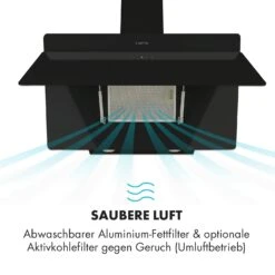 Aurica 90 Dunstabzugshaube, 90 Cm, Wandanbau, 165 W, Schwarz 14 Aurica 90 Dunstabzugshaube, 90 Cm, Wandanbau, 165 W, Schwarz -Küche Zu Hause 10032766 de 0005 logo