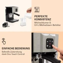 BellaVita Kaffeemaschine 3-in-1 1450 W 20 Bar Milchschäumer 8 BellaVita Kaffeemaschine 3-in-1 1450 W 20 Bar Milchschäumer -Küche Zu Hause 10032806 de 0003 logo