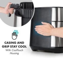 AeroVital Heißluftfritteuse 1700W 5,4 Liter Timer Edelstahl Silber -Küche Zu Hause 10032848 yy 0006 logo Klarstein AeroVital Heissluftfritteuse silber reedit