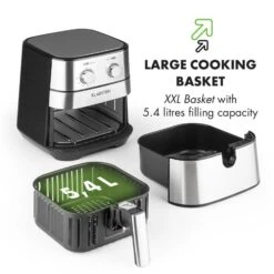 AeroVital Heißluftfritteuse 1700W 5,4 Liter Timer Edelstahl Silber -Küche Zu Hause 10032848 yy 0009 logo Klarstein AeroVital Heissluftfritteuse silber reedit