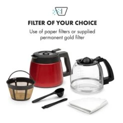 Aromatica II Duo Kaffeemaschine, Integriertes Mahlwerk, 1,25 L, Rot -Küche Zu Hause 10032866 yy 0004 logo Klarstein Aromatica II Duo Kaffeemaschine rot