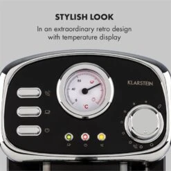 Espressionata Gusto Espressomaschine 1100W 15 Bar Druck Schwarz 11 Espressionata Gusto Espressomaschine 1100W 15 Bar Druck Schwarz -Küche Zu Hause 10033209 yy 0003 logo Klarstein Espressionata Gusto Espressomaschine