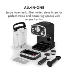 Espressionata Gusto Espressomaschine 1100W 15 Bar Druck Schwarz 16 Espressionata Gusto Espressomaschine 1100W 15 Bar Druck Schwarz -Küche Zu Hause 10033209 yy 0008 logo Klarstein Espressionata Gusto Espressomaschine reedit