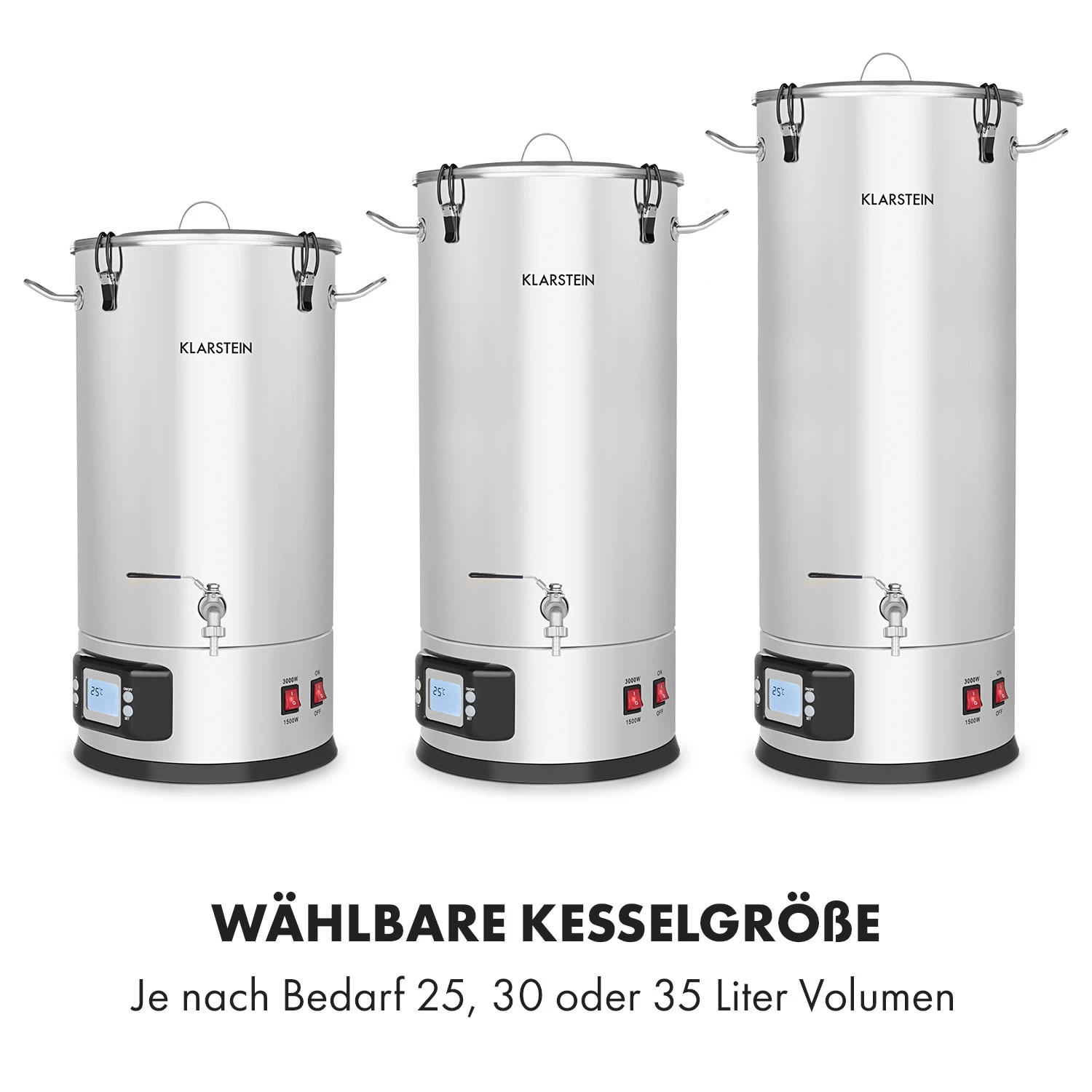 Maischfest Maischekessel 5 Teile 1500/3000W 35l LCD Edelstahl 3 Maischfest Maischekessel 5 Teile 1500/3000W 35l LCD Edelstahl – Bild 3