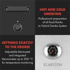 Flintstone Steel Räucherofen 1600 W Integriertes Thermometer Edelstahl -Küche Zu Hause 10033372 yy 0004 logo Klarstein Flintstone Steel Raeucherofen Edelstahl reedit