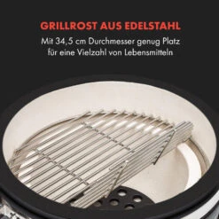 Queensize Kamado Grill Thermometer Abnehmbare Seitenteile Schwarz -Küche Zu Hause 10033377 de 0003 logo