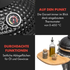 Queensize Kamado Grill Thermometer Abnehmbare Seitenteile Schwarz -Küche Zu Hause 10033377 de 0006 logo