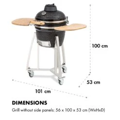 Queensize Kamado Grill Thermometer Abnehmbare Seitenteile Schwarz -Küche Zu Hause 10033377 de 0010 logo