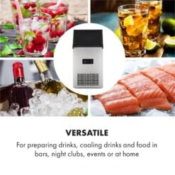 Glacial XL Profi-Eiswürfelmaschine 38kg/d 15l LED Edelstahl Schwarz -Küche Zu Hause 10033442 yy 0007 logo Klarstein Glacial XL Profi Eiswuerfelmaschine 15 L