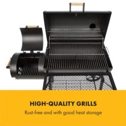 Beef Brisket Smoker Grill Holzkohlegrill/Smoker Edelstahl-Grill Mobil -Küche Zu Hause 10033460 yy 0003 logo Klarstein Beef Brisket Smoker Grill schwarz