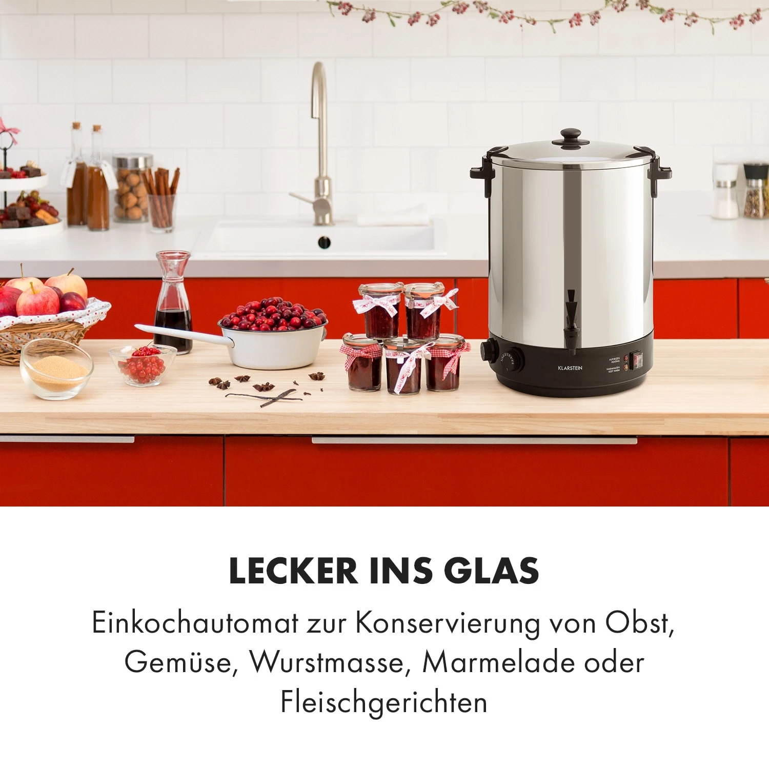 KonfiStar 40 Einkochautomat Getränkespender 2500W 40L Edelstahl 2 KonfiStar 40 Einkochautomat Getränkespender 2500W 40L Edelstahl – Bild 2