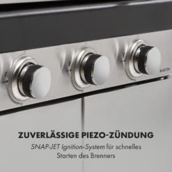 Gazooka 3.0T BBQ Grill 3x3kW Brenner 4 Rollen Edelstahl -Küche Zu Hause 10033533 de 0008 logo