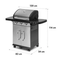 Gazooka 3.0T BBQ Grill 3x3kW Brenner 4 Rollen Edelstahl -Küche Zu Hause 10033533 yy 0011 logo Klarstein Gazooka 30T BBQ Grill 3 Brenner
