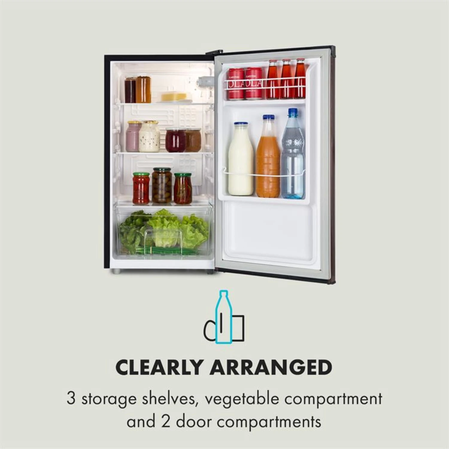 Feldberg Kühlschrank A+ 90 Liter MirageCool Concept Holzdesign Schwarz 5 Feldberg Kühlschrank A+ 90 Liter MirageCool Concept Holzdesign Schwarz – Bild 5